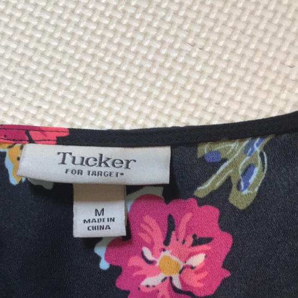 Tucker x Target Floral Babydoll Dress Black Button Mini Y2K 90s Style Red Blue - Picture 6 of 8